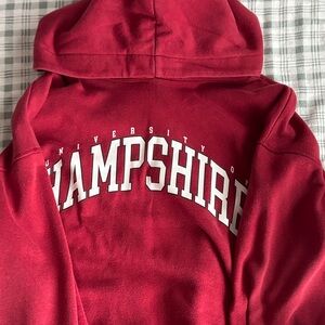 H&M Red Hampshire Logo Hooded Sweatshirt